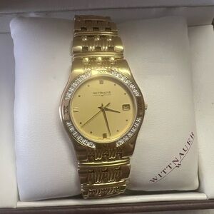 Women's Gold-Tone Crystal Bezel Bracelet Watch